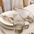 Artisan Hearth: Set of 4 Premium Natural Linen Napkins | 40x40cm Elegant Hemstitch Dining Collection