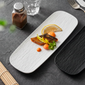 Artisan Alabaster: Premium 29cm Matte White Rectangular Platter | Textured Ceramic Serving Tray