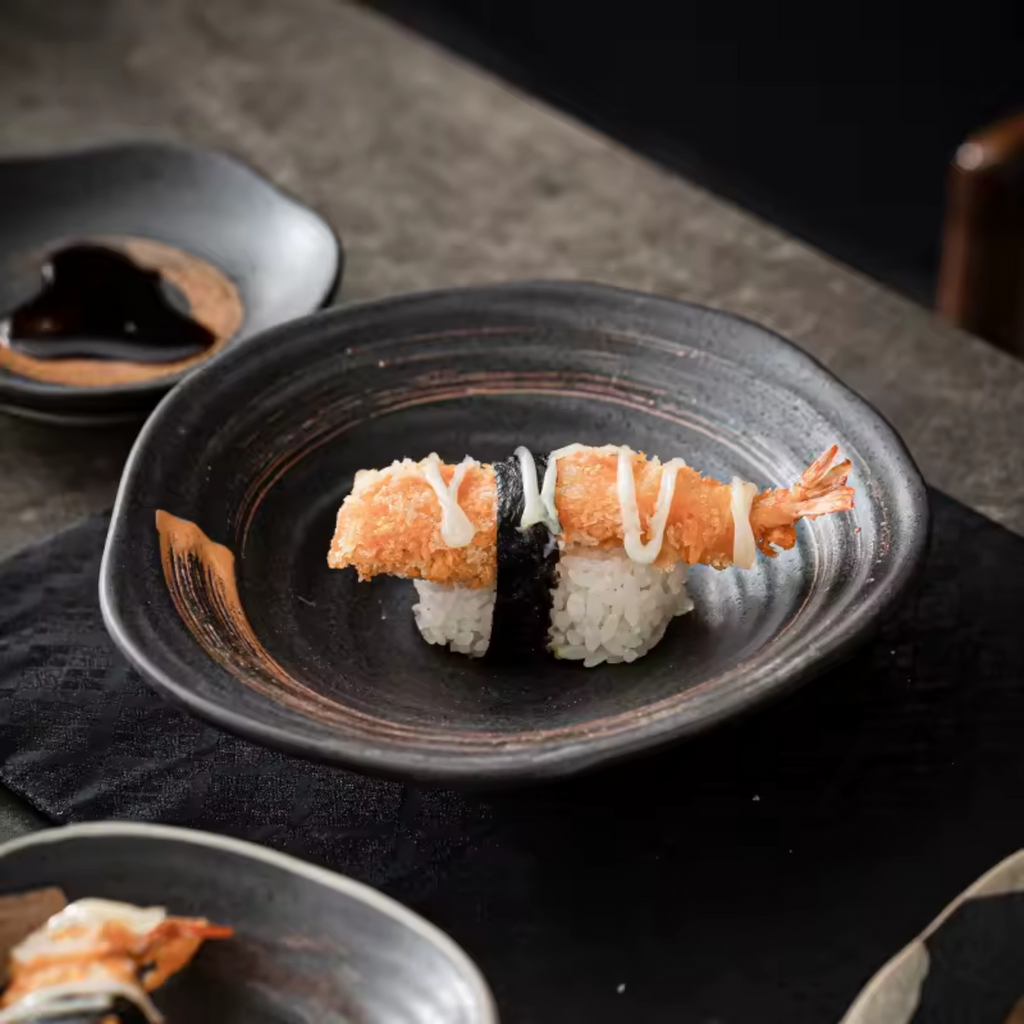 Ancient Zen: Premium 5-Piece Hand-Painted Ceramic Set | Wabi-Sabi Stoneware