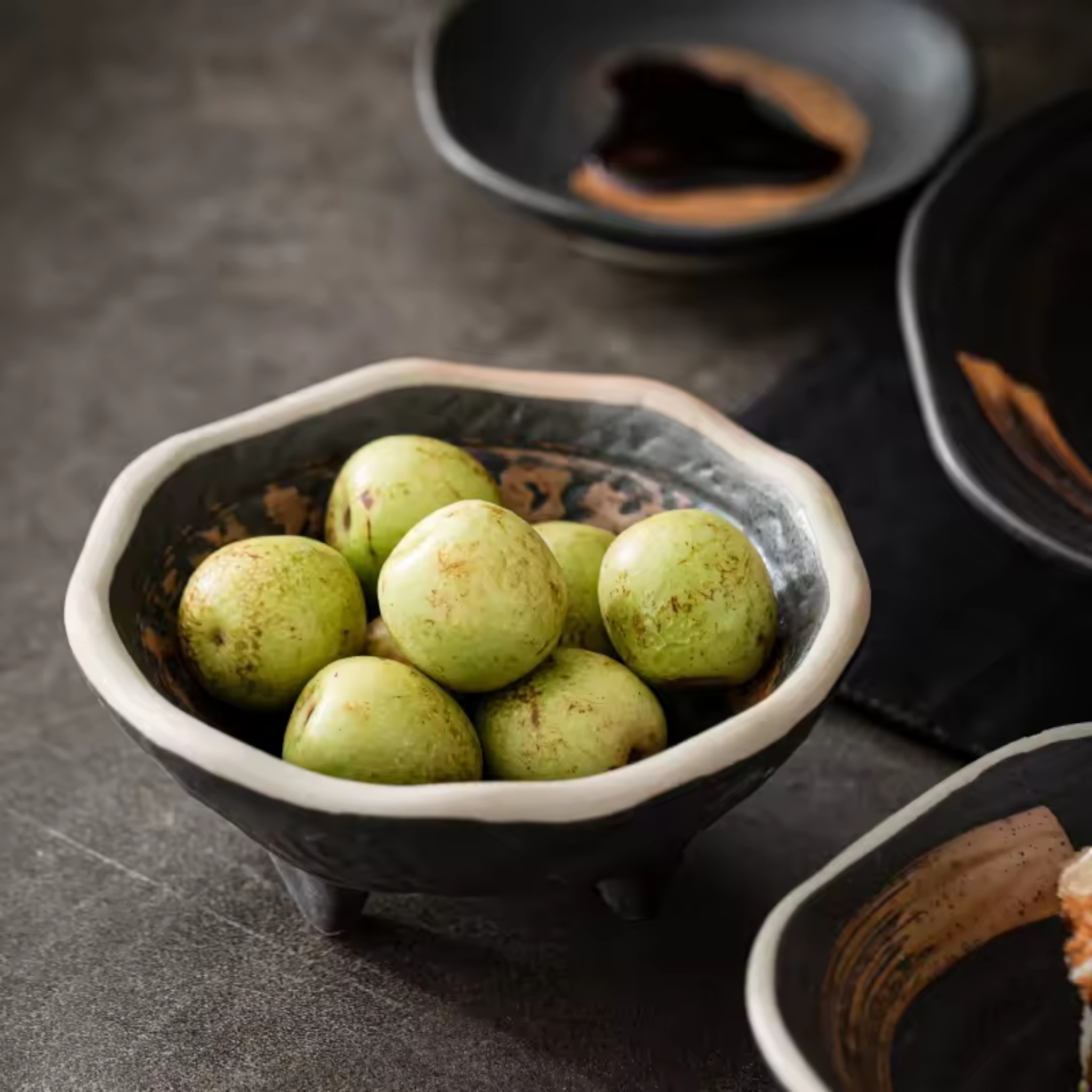 Ancient Zen: Premium 5-Piece Hand-Painted Ceramic Set | Wabi-Sabi Stoneware