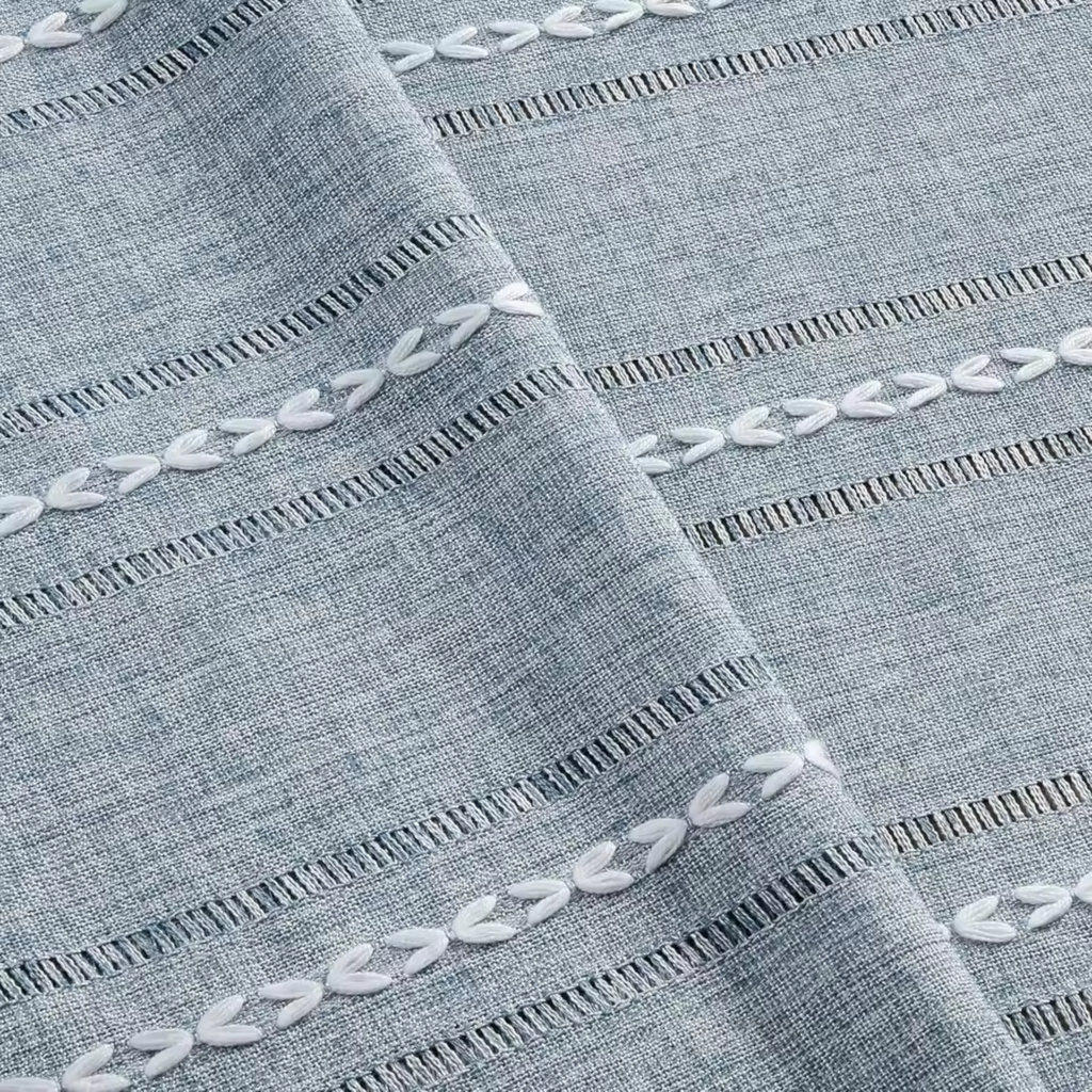 Artisan Nordic: Premium Round Embroidered Tablecloth | Elegant Striped Tassel Dining Collection