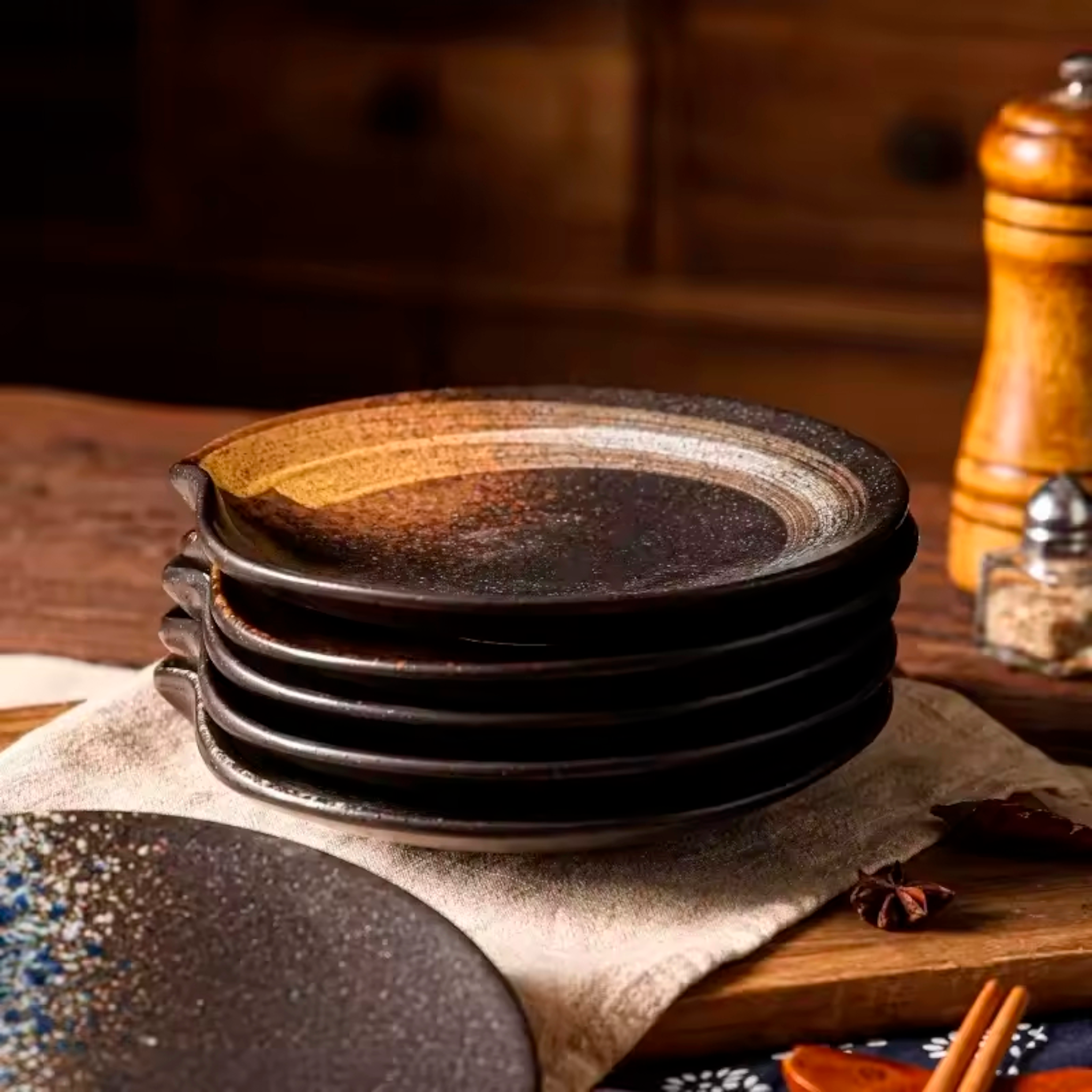 Zen Orbit: Premium 9-Color Hand-Painted Ceramic Plate Collection | Artisan Stoneware