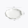 Antarctic Glazier: Premium Matte White Textured Ceramic Plate Set | Organic Ice-Edge Stoneware