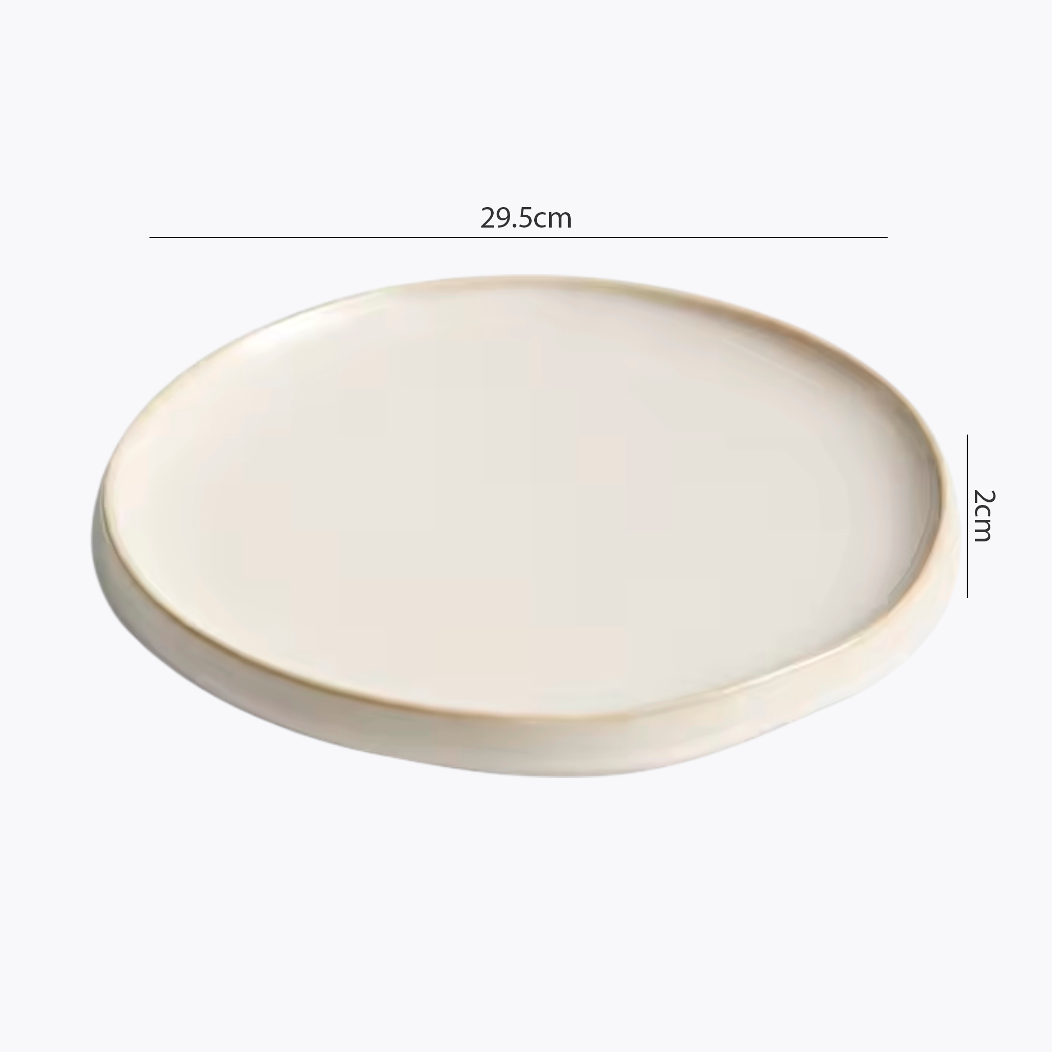 Artisan Frost: Premium Cream-Glazed Minimalist Plate Set | Organic Tapered Edge Stoneware