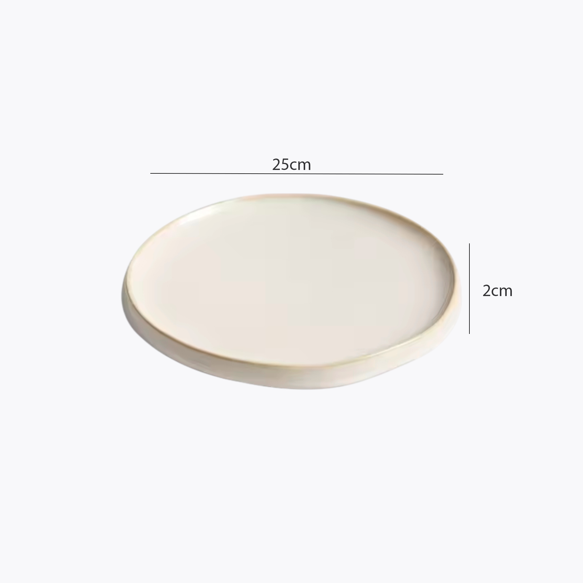 Artisan Frost: Premium Cream-Glazed Minimalist Plate Set | Organic Tapered Edge Stoneware