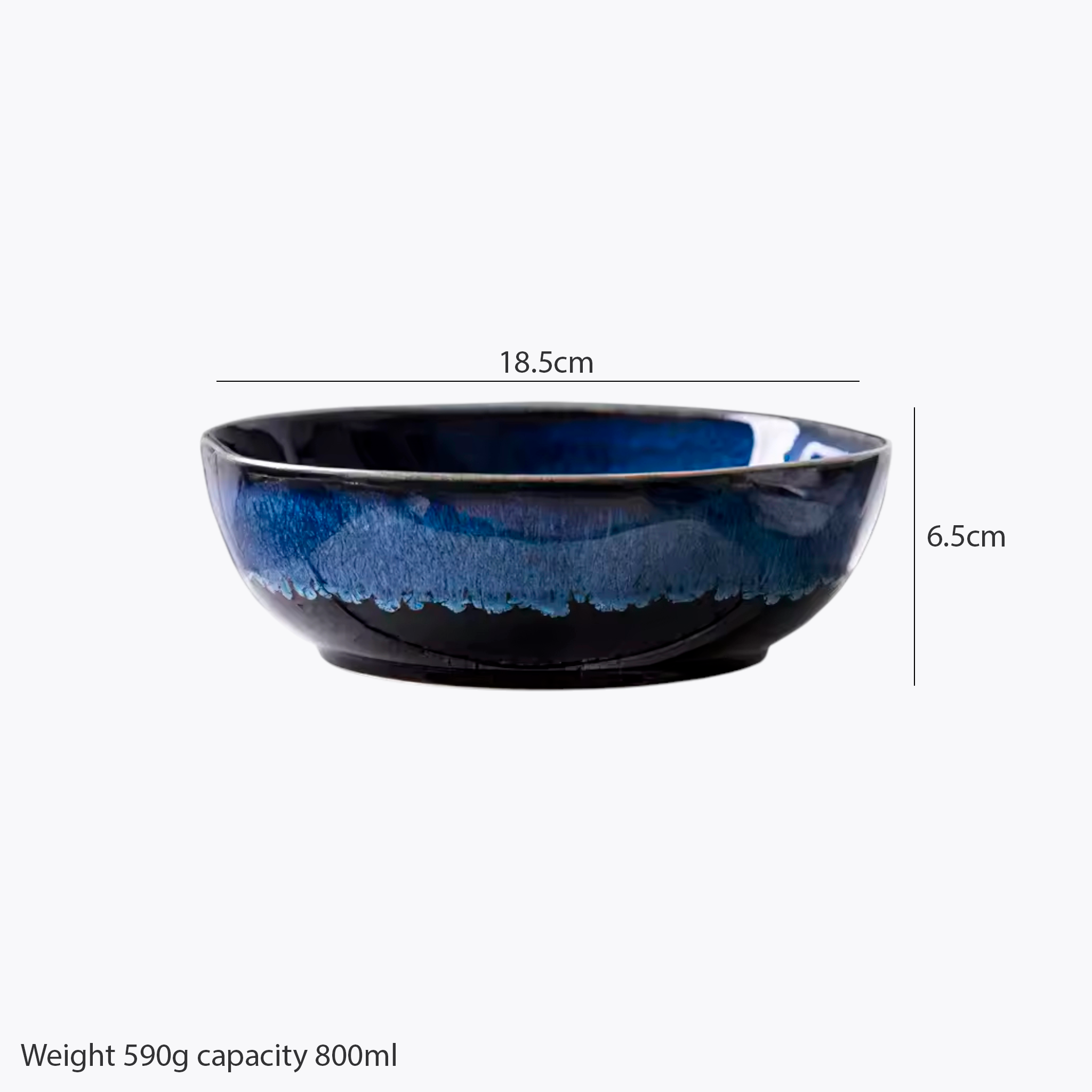 Nebula Deep Blue: Premium Organic Ceramic Bowl Set | Hand-Sculpted Reactive Glaze Stoneware
