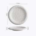 Artisan Frost Ripple: Premium Textured Ceramic Plate Set | Artisan Volcanic White Stoneware