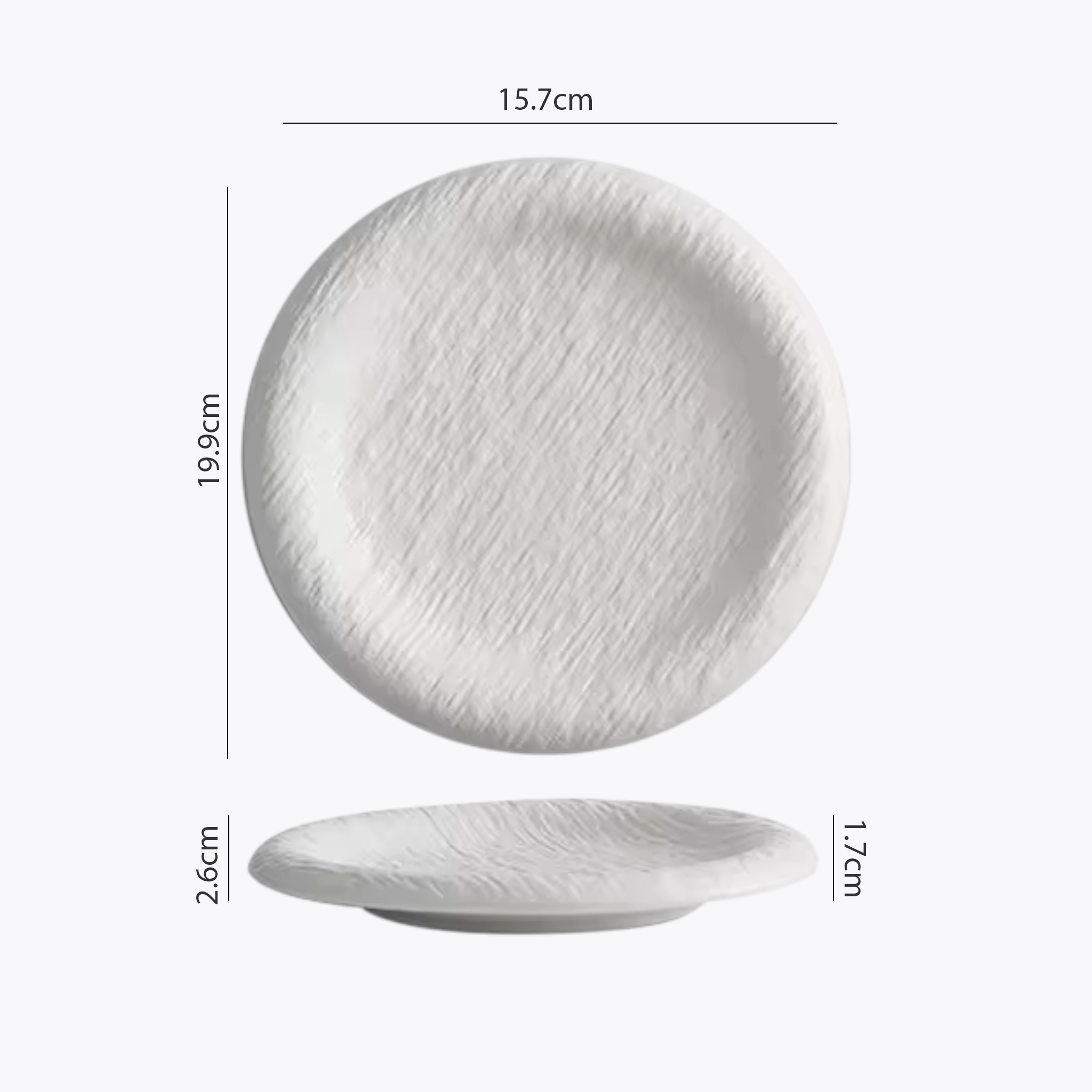 Artisan Frost Ripple: Premium Textured Ceramic Plate Set | Artisan Volcanic White Stoneware