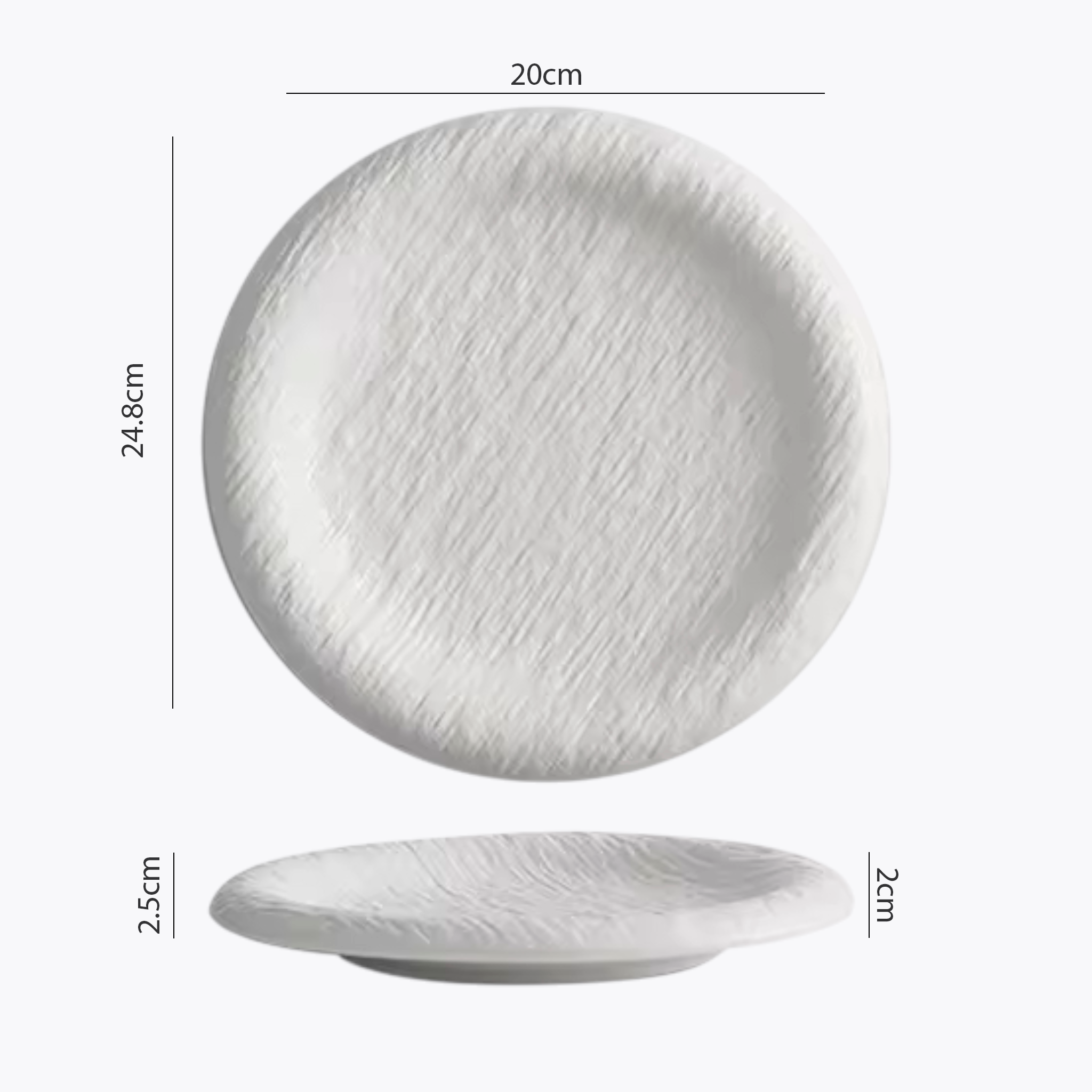 Artisan Frost Ripple: Premium Textured Ceramic Plate Set | Artisan Volcanic White Stoneware