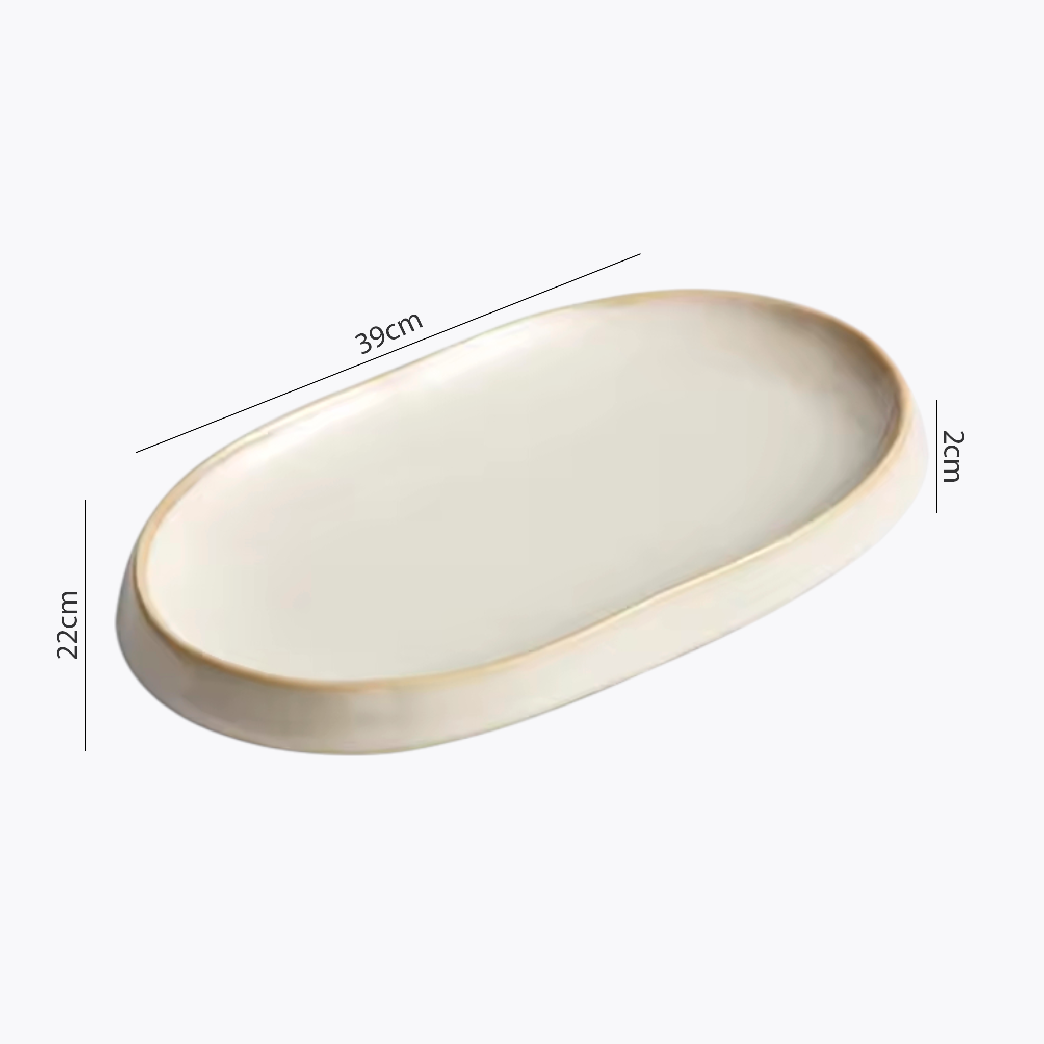 Artisan Frost: Premium Oval Ceramic Platter Set | Organic Tapered Edge Cream Stoneware