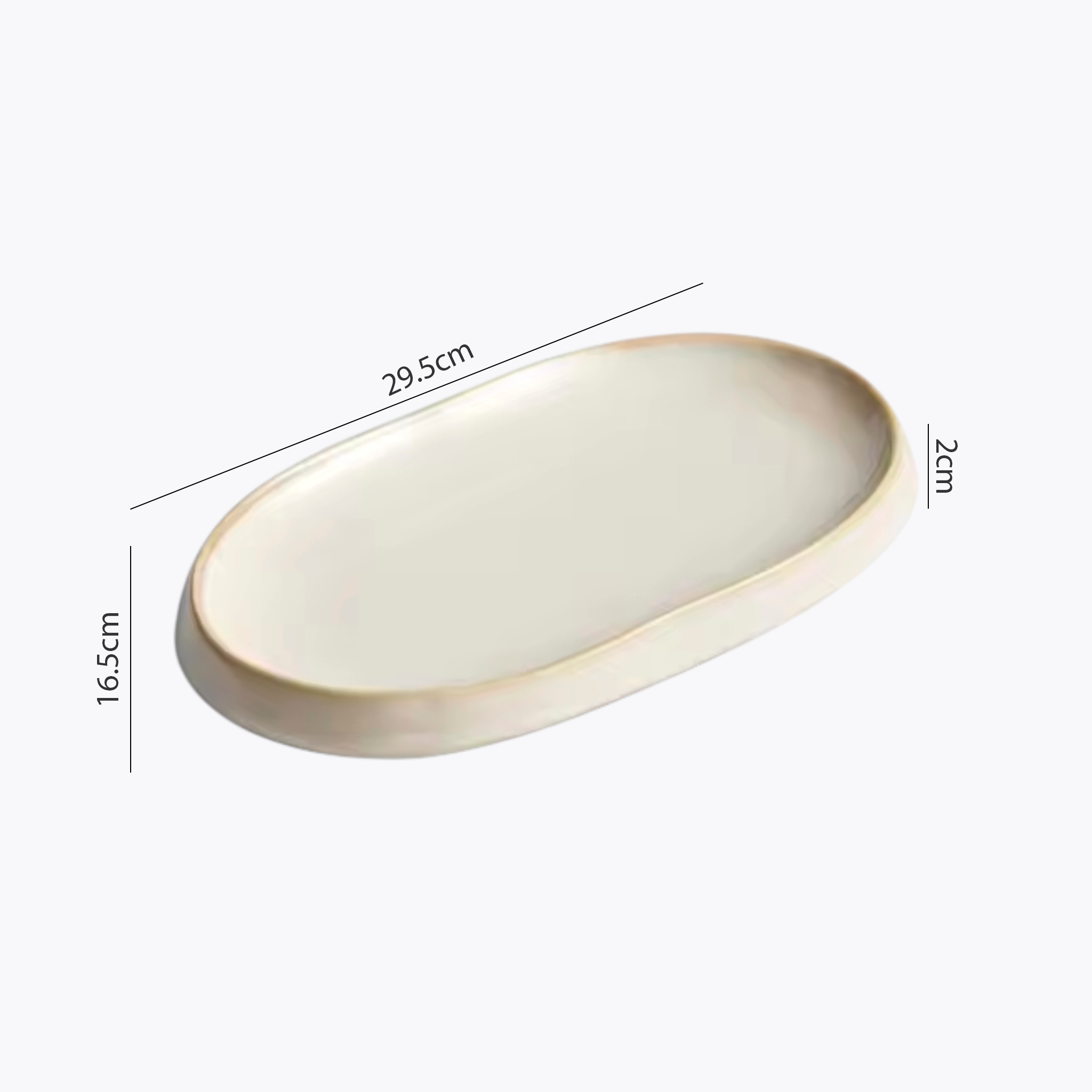 Artisan Frost: Premium Oval Ceramic Platter Set | Organic Tapered Edge Cream Stoneware