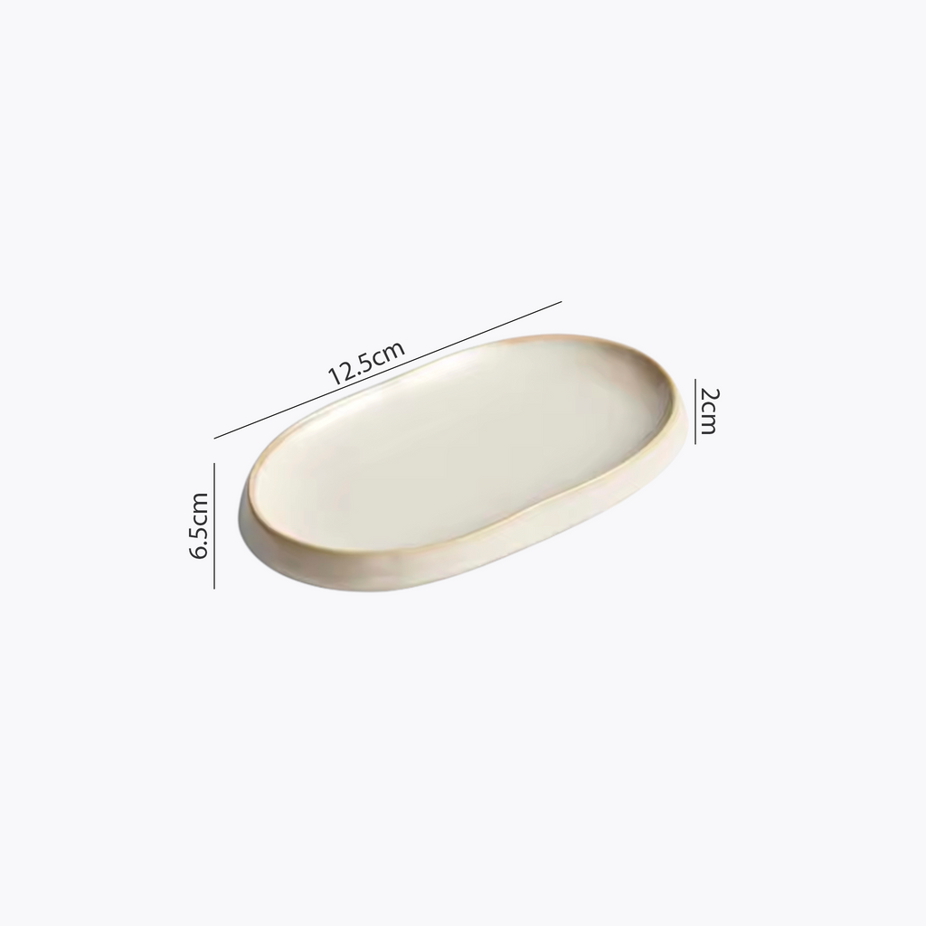 Artisan Frost: Premium Oval Ceramic Platter Set | Organic Tapered Edge Cream Stoneware