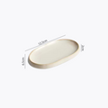 Artisan Frost: Premium Oval Ceramic Platter Set | Organic Tapered Edge Cream Stoneware