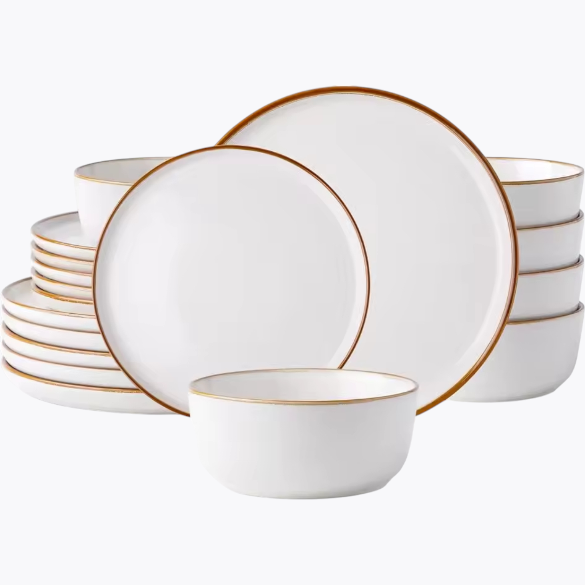Artisan Elements: Premium Stoneware Dinnerware Set | Hand-Glazed Reactive Porcelain Collection