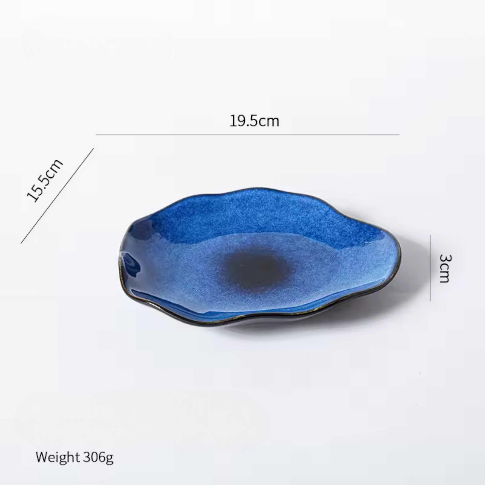 Artisan Blue: Handcrafted Reactive Glaze Ceramic Plates (Set of 4)