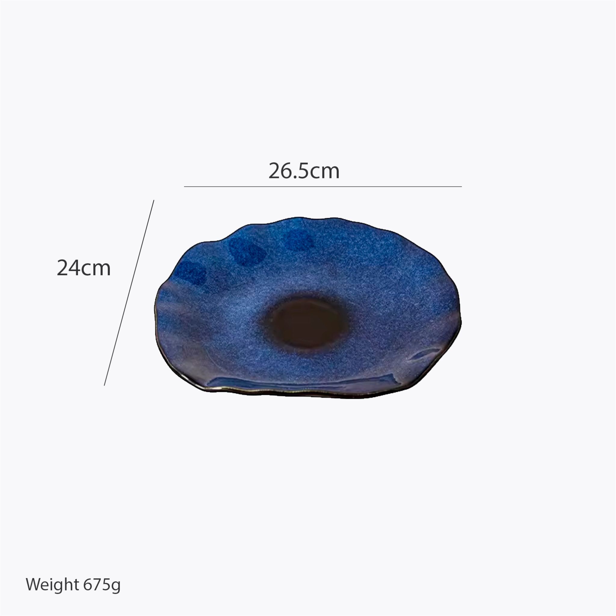 Artisan Blue: Handcrafted Reactive Glaze Ceramic Plates (Set of 4)