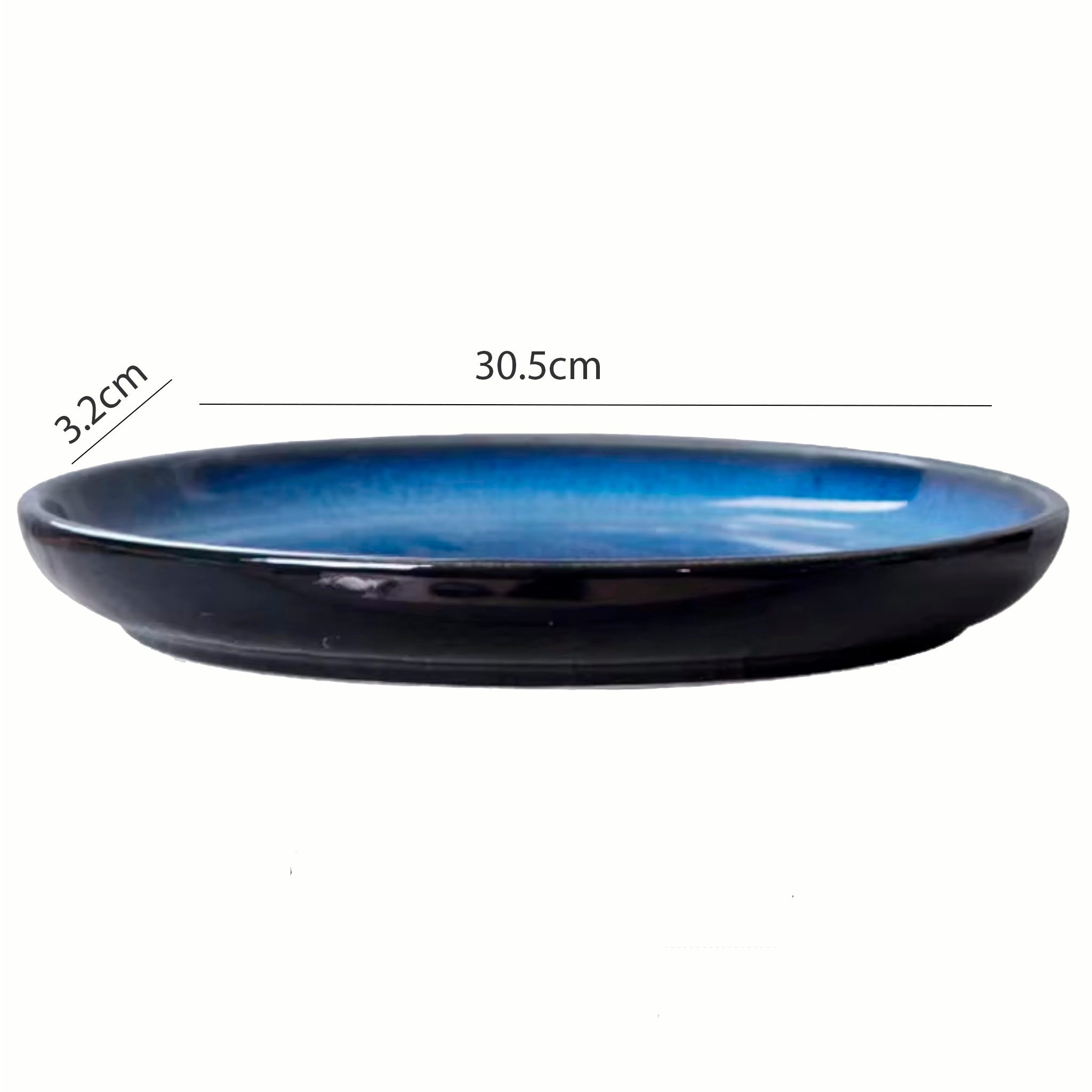 Artisan Deep Ocean: Premium Round Ceramic Plate Collection (5 Sizes)