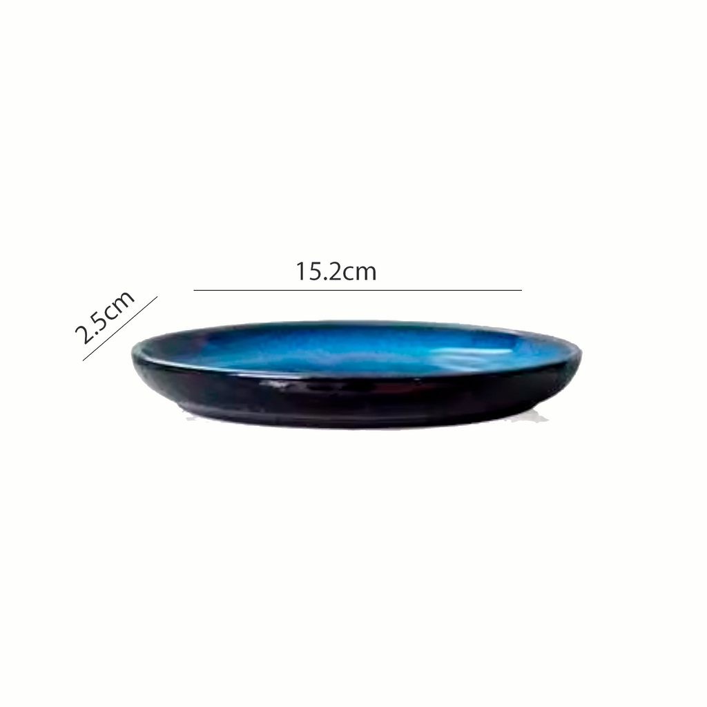 Artisan Deep Ocean: Premium Round Ceramic Plate Collection (5 Sizes)