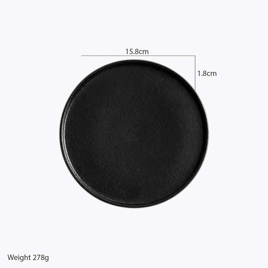 Artisan Noir: Premium Matte Black Ceramic Serving Platter Set (4 Sizes)