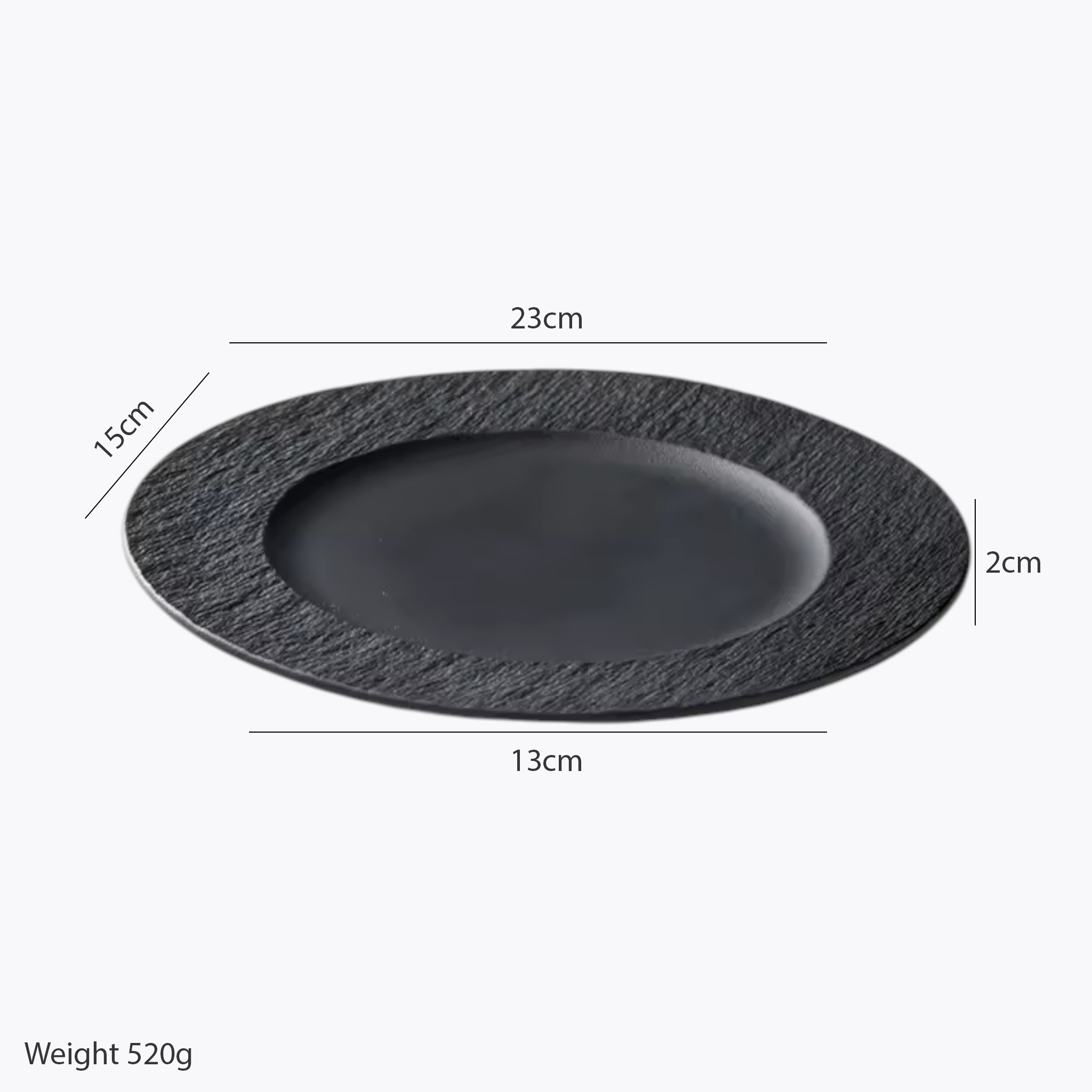 Artisan Obsidian: Premium Textured Matte Black Ceramic Plate (23cm)
