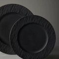 Artisan Obsidian: Premium Textured Matte Black Ceramic Plate (23cm)
